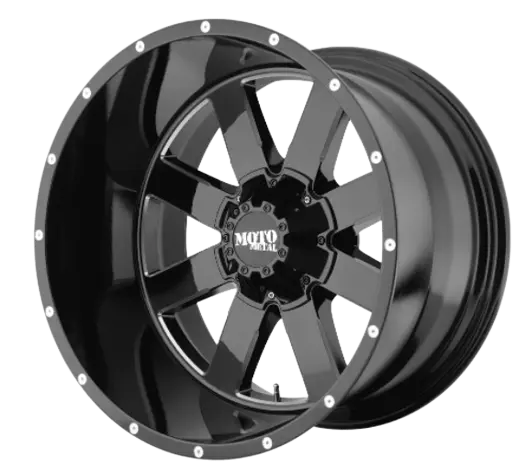 moto metal mo962 gloss black wheel with milled accents